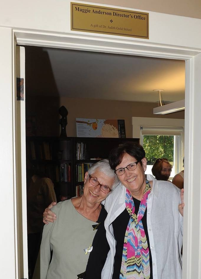 Dr. Judith Gold Stitzel and Maggie at the Wick Poetry Center