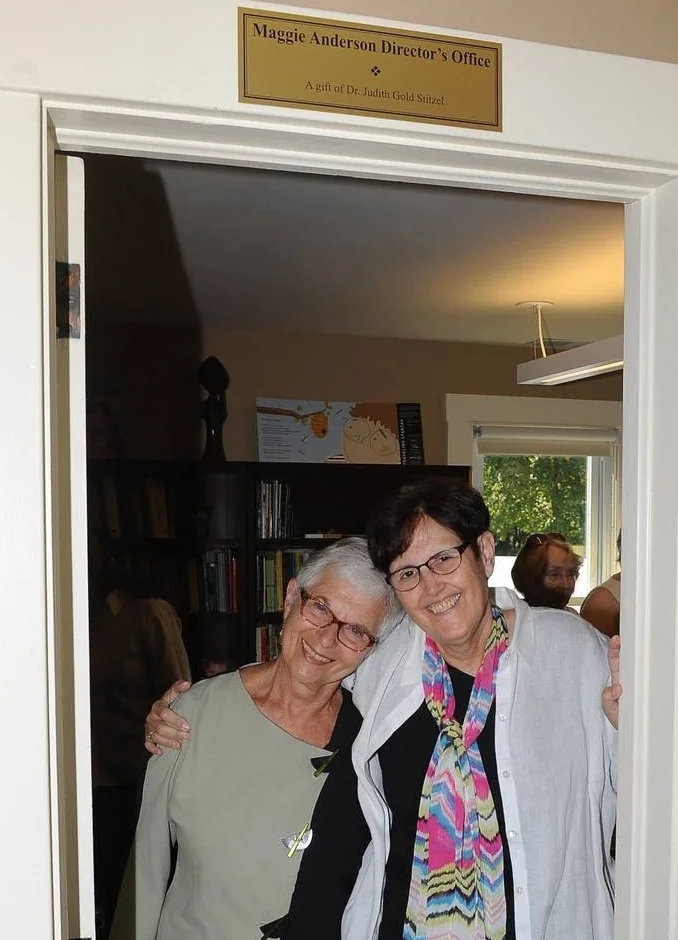 Dr. Judith Gold Stitzel and Maggie at the Wick Poetry Center