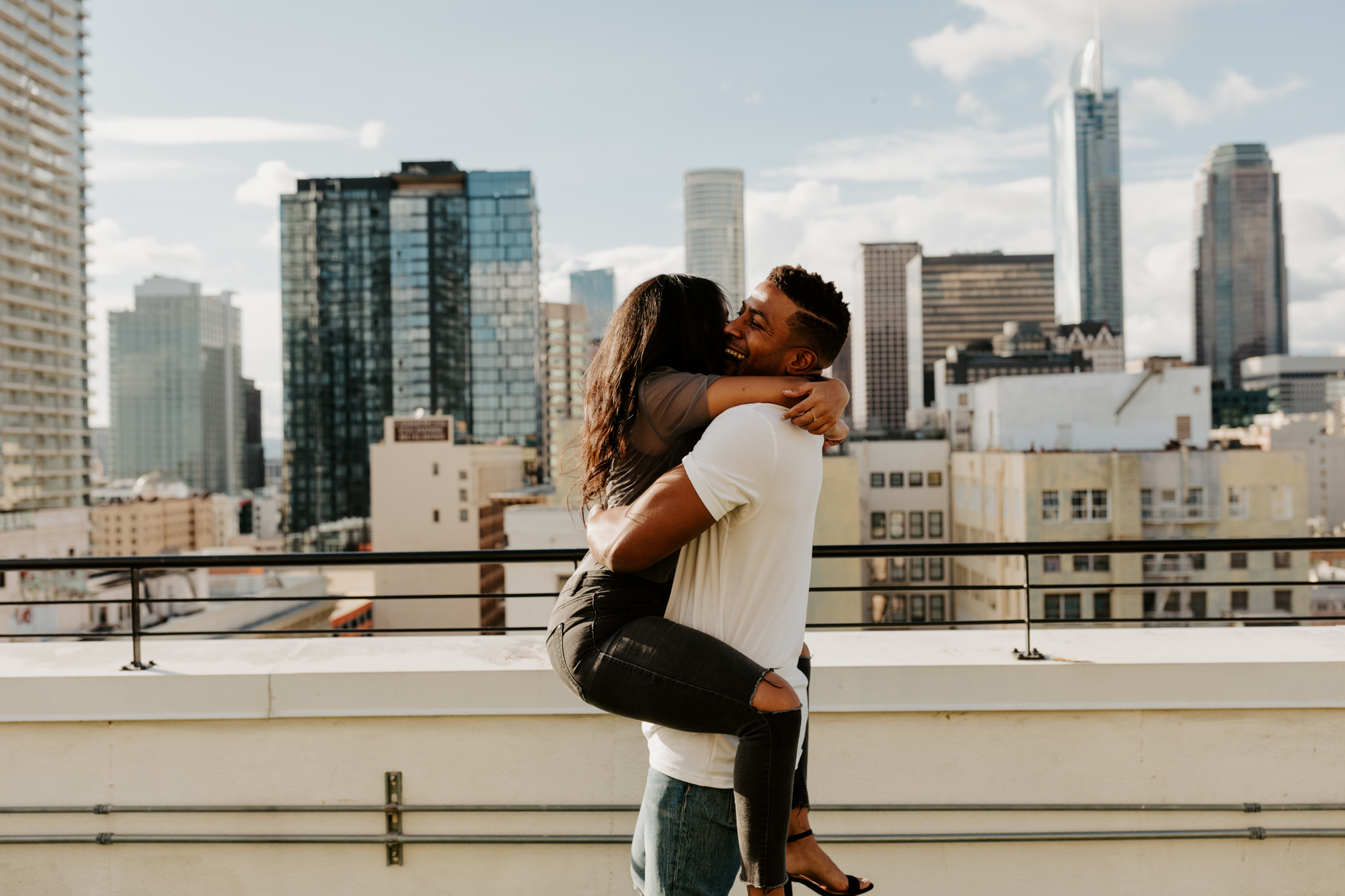 Downtown Los Angeles Rooftop Engagement Shoot | DTLA Rooftop Engagement | Los Angeles Wedding Photographer | Los Angeles Engagement Photographer | Tida Svy | www.tidasvy.com