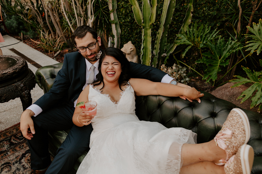 SmogShoppe Los Angeles Wedding Photographer Tida Svy | Indoor Outdoor Vintage Plant Wedding Decor | www.tidasvy.com