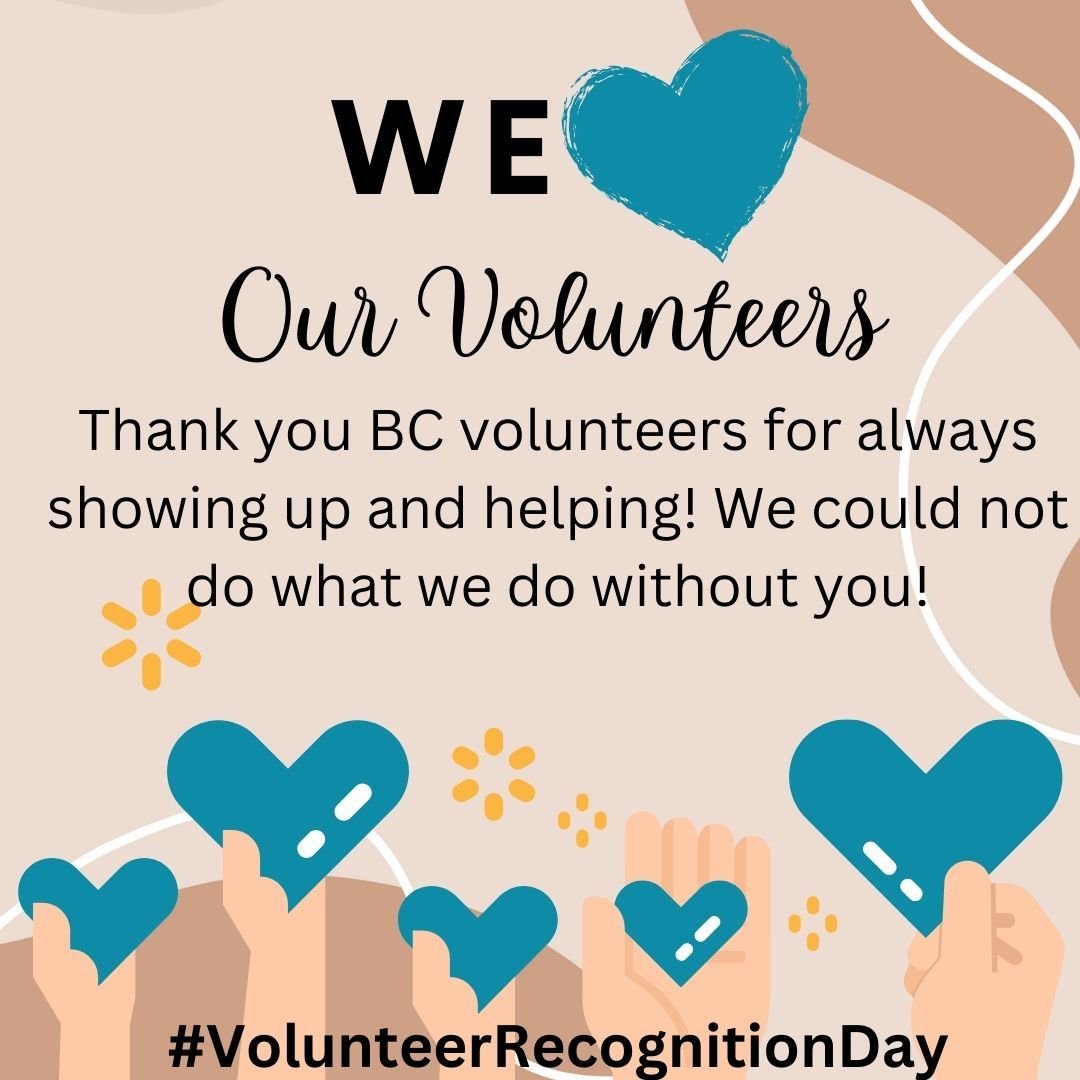 A special shout out and BIG thank you to our fabulous volunteers!! We appreciate you!