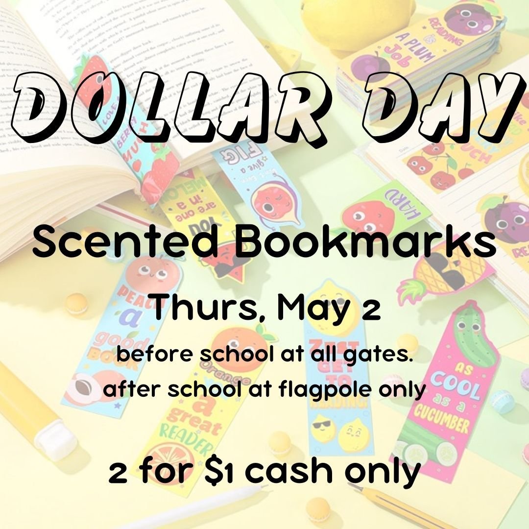 Dollar Day is coming Thurs, 5/2! Before and after school. Volunteers needed-please visit linktr.ee/BoulderCreekPTO to sign up. Thanks!