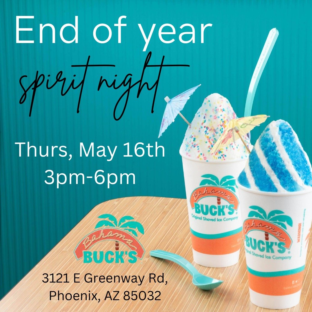 Meet us at Bahama Bucks on Greenway Rd to celebrate! Summer vibes here we come!
