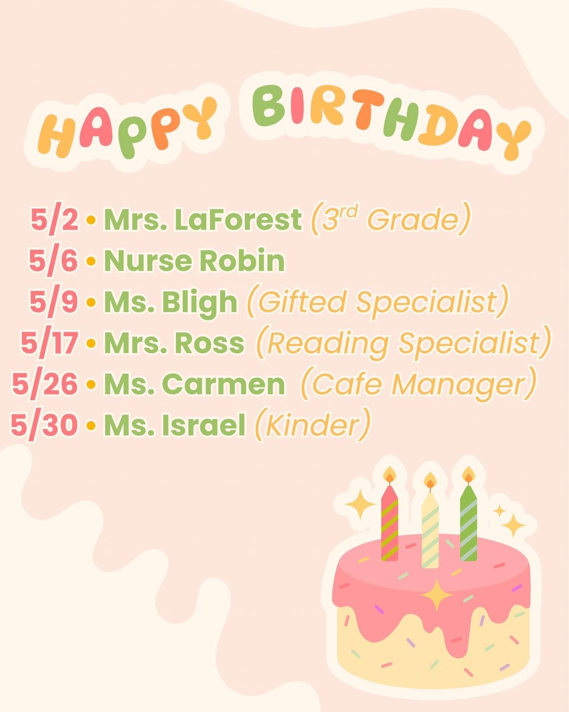 Happiest of birthdays to our BC staff celebrating in May!🎉