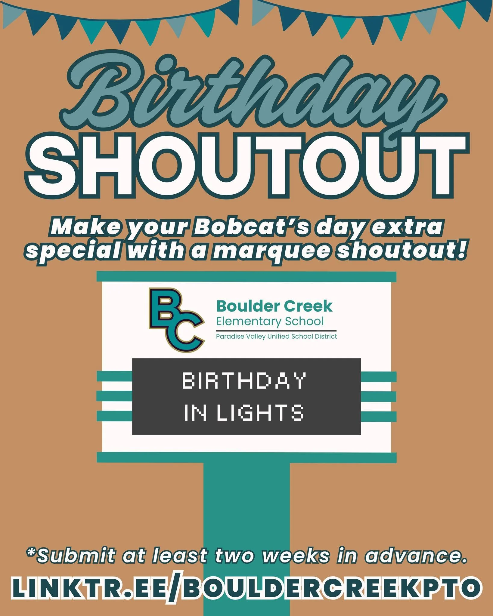 Put your Bobcat in the spotlight! Wish them a happy birthday on the school marquee sign! 🎂 🐾

Submit your birthday shoutout two weeks in advance at the link in our bio! 🔗