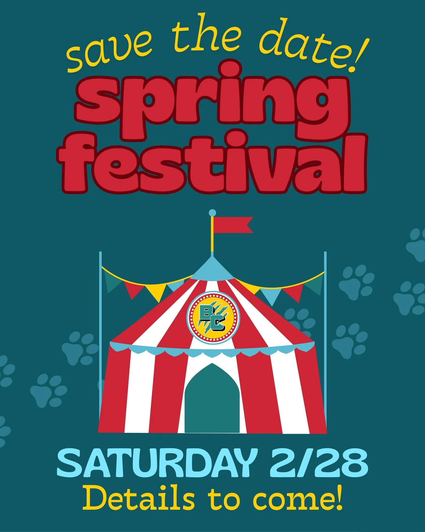 Save the date! Spring Festival on Saturday, 2/28! 🎪 🐾

Details and signups to come!