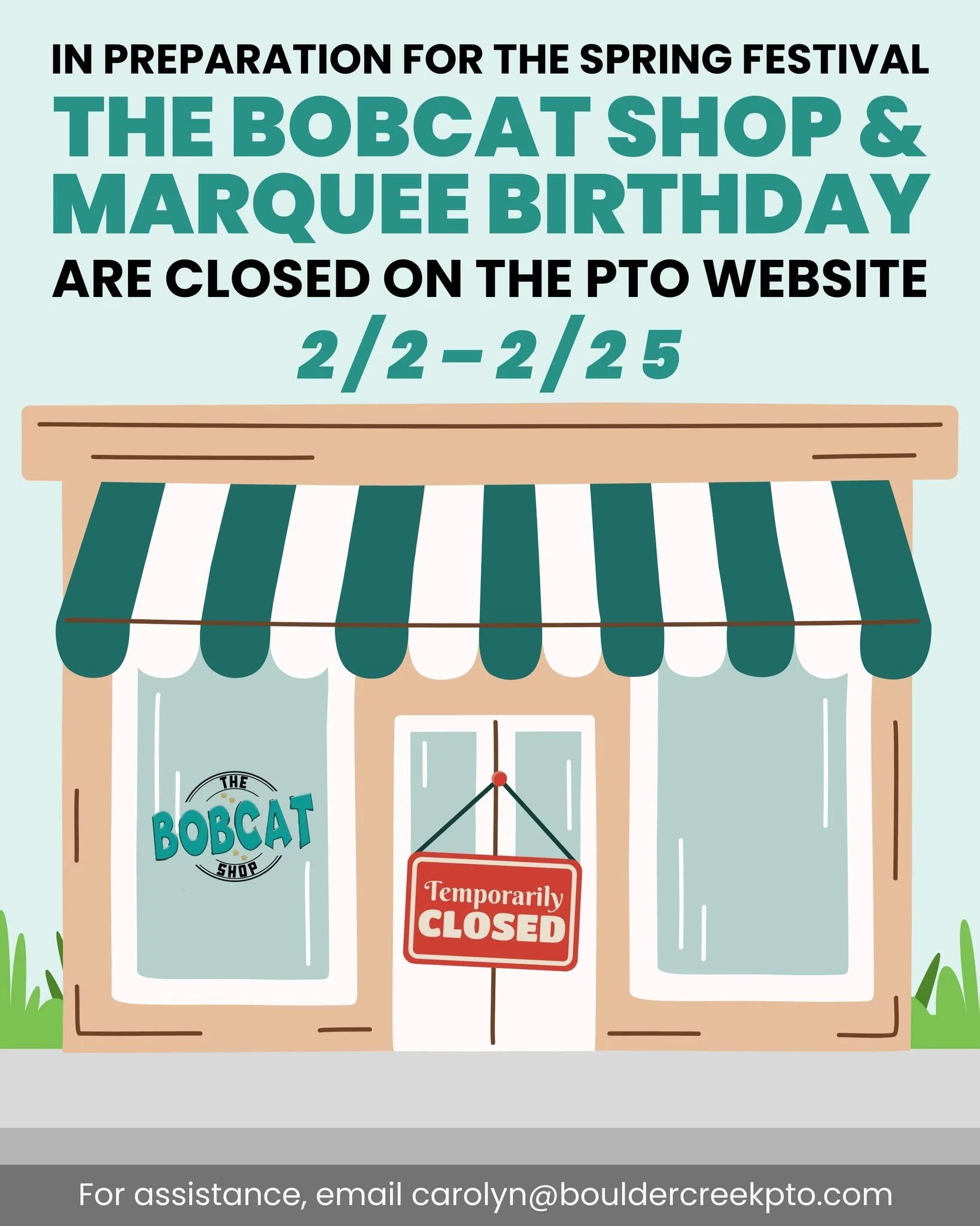 We&rsquo;re clearing the stage for the Spring Festival! The Bobcat Shop and Marquee Birthday portals will be temporarily closed on our website as we get festival-ready. Stay tuned for more exciting details to come! 🎪 🍿 💃 🎉 🐾