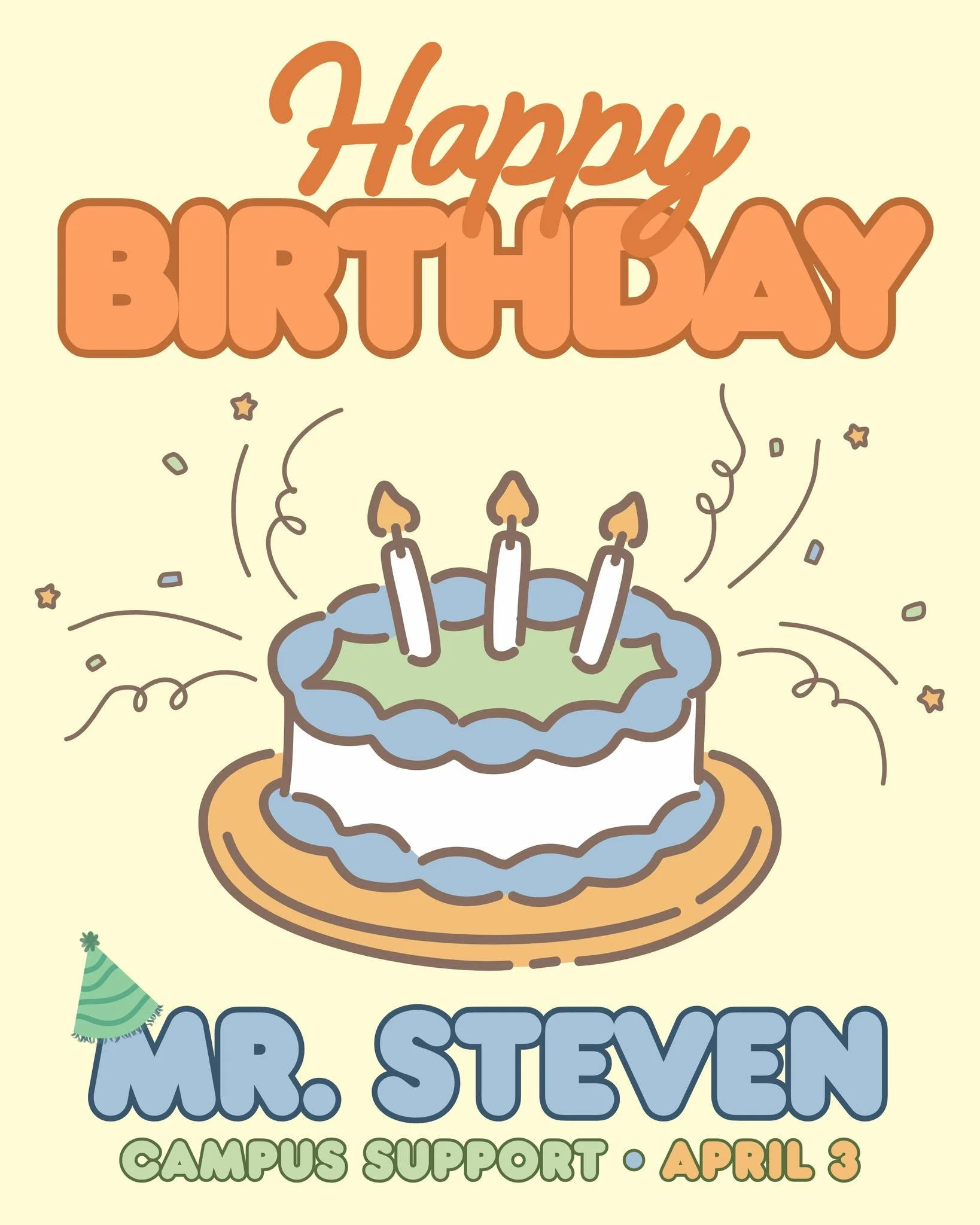We have one staff birthday this month!🎂

Happy birthday Mr. Steven! Thank you for all the ways you care for our Bobcats! 🐾