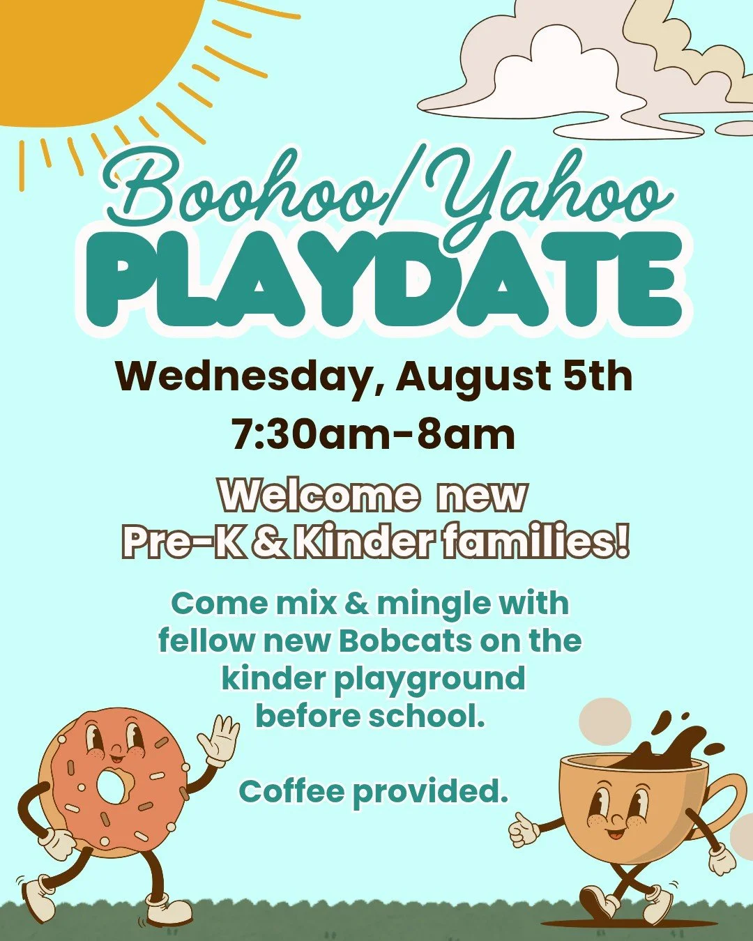 PreK and kinder families! Join us at our boohoo playdate and meet some friends!
