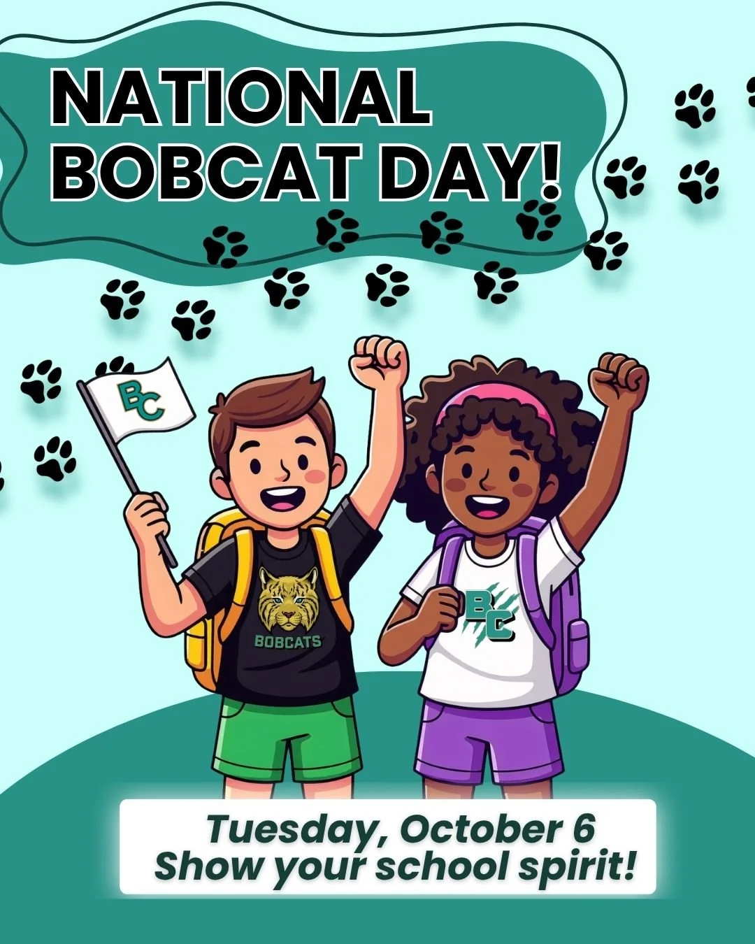 GET READY TO SHOW YOUR BOBCAT PRIDE! 🐾 Tuesday, 10/6 is National Bobcat Day! 💙

Break out your favorite Bobcat gear and wear it with pride as we celebrate what makes Boulder Creek special. Let&rsquo;s see those Bobcat colors all around campus! 🙌