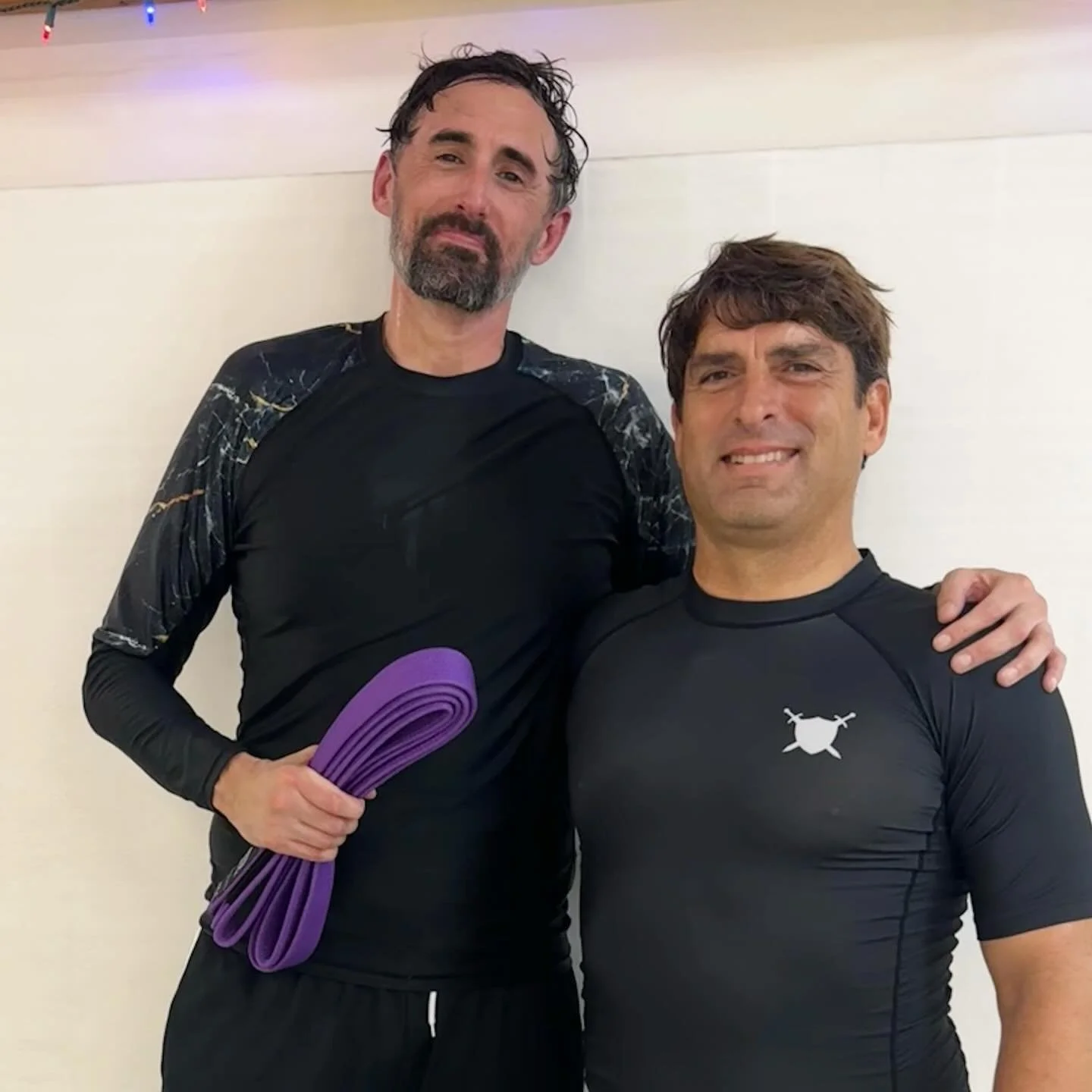 Taylor is a PURPLE belt! He&rsquo;s always so earnest to learn new things, he lives super far away and still makes it in regularly, and he&rsquo;s an absolute handful to roll with. He&rsquo;s the tallest guy in the gym and with each belt promotion, h