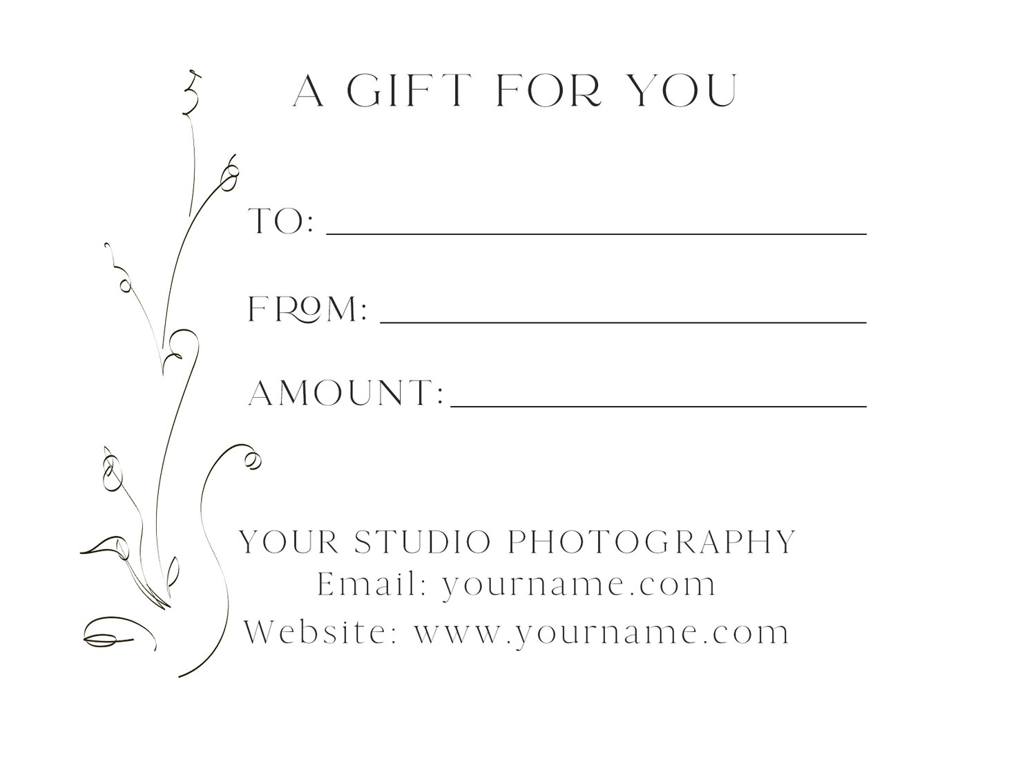Free Photography Gift Certificate Template