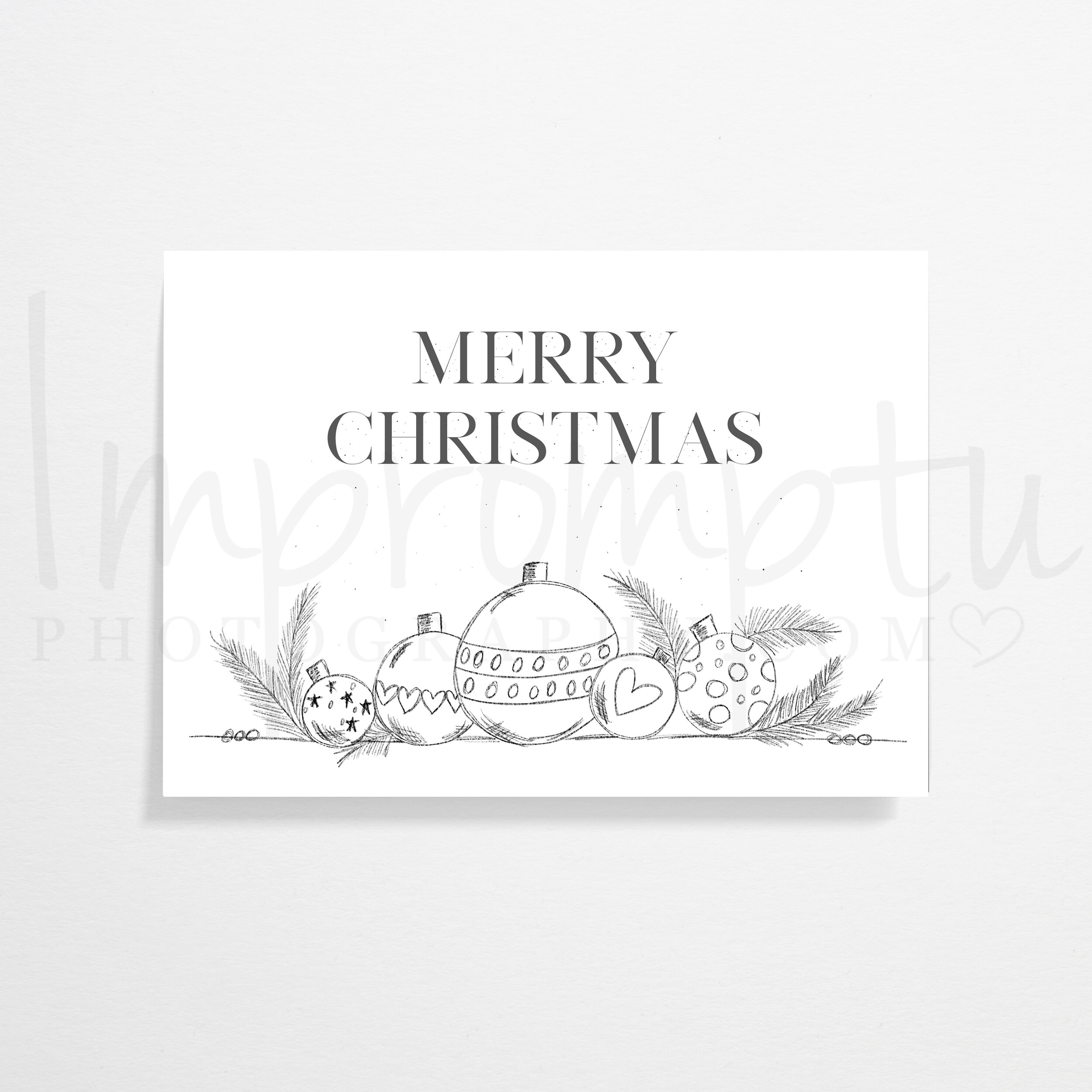 5x7 Printable Hand Sketched Christmas Card — Impromptu Photography