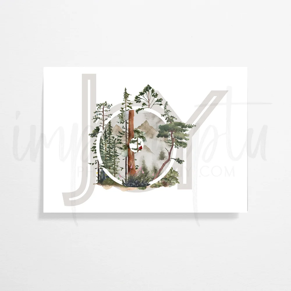 Printable Forest JOY Christmas Card 5x7 — Impromptu Photography printable-forest-joy-christmas-card-5x7-impromptu-photography