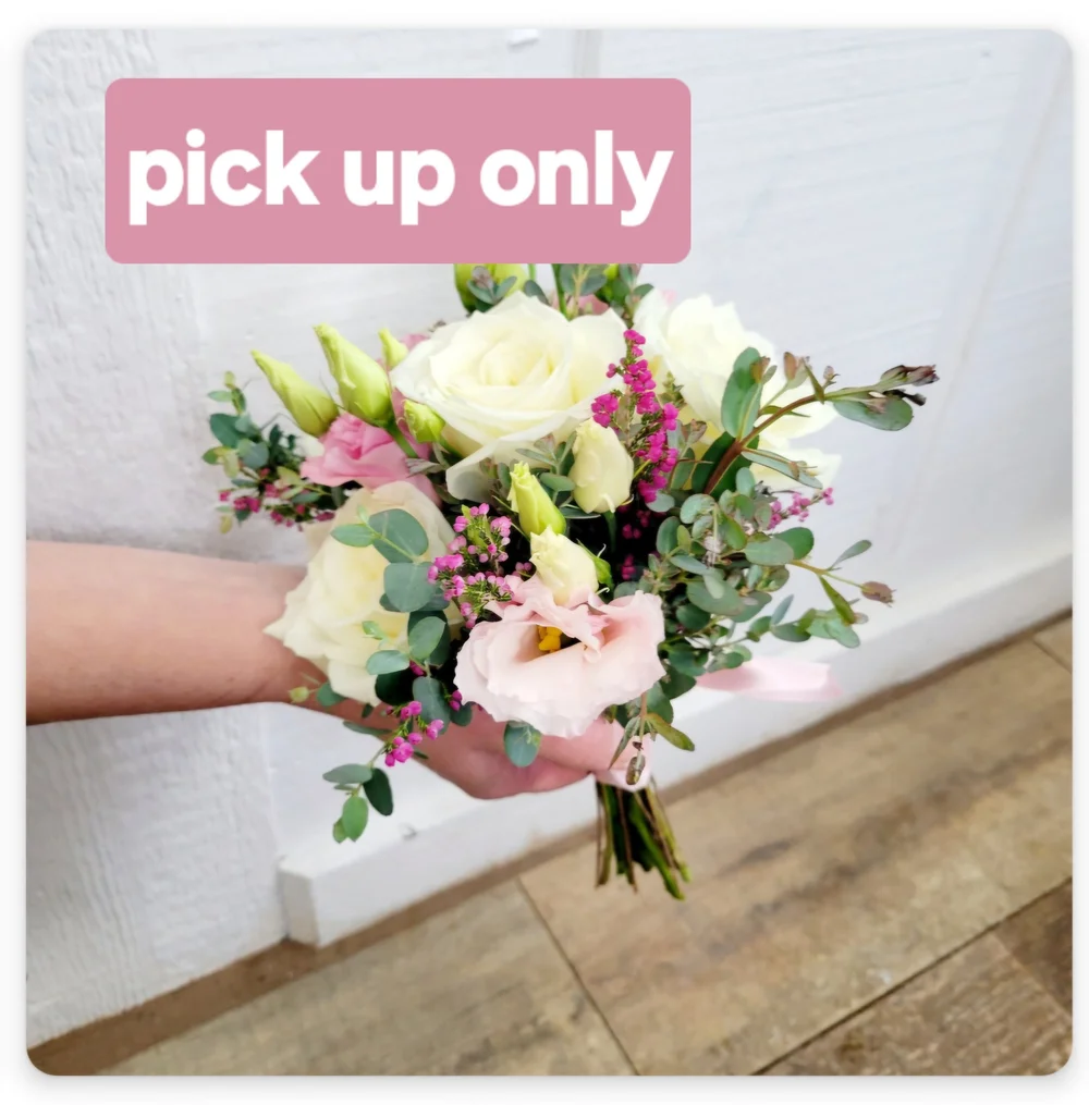 pink and green mother of the bride dresses White Roses Prom Bouquet – NE Flower Boutique main image 0