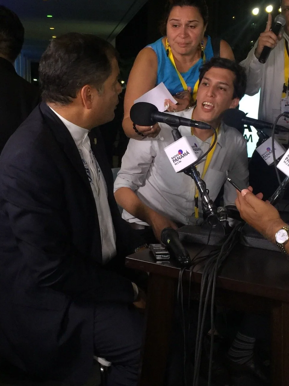 Interviewing then President of Ecuador Rafael Correa