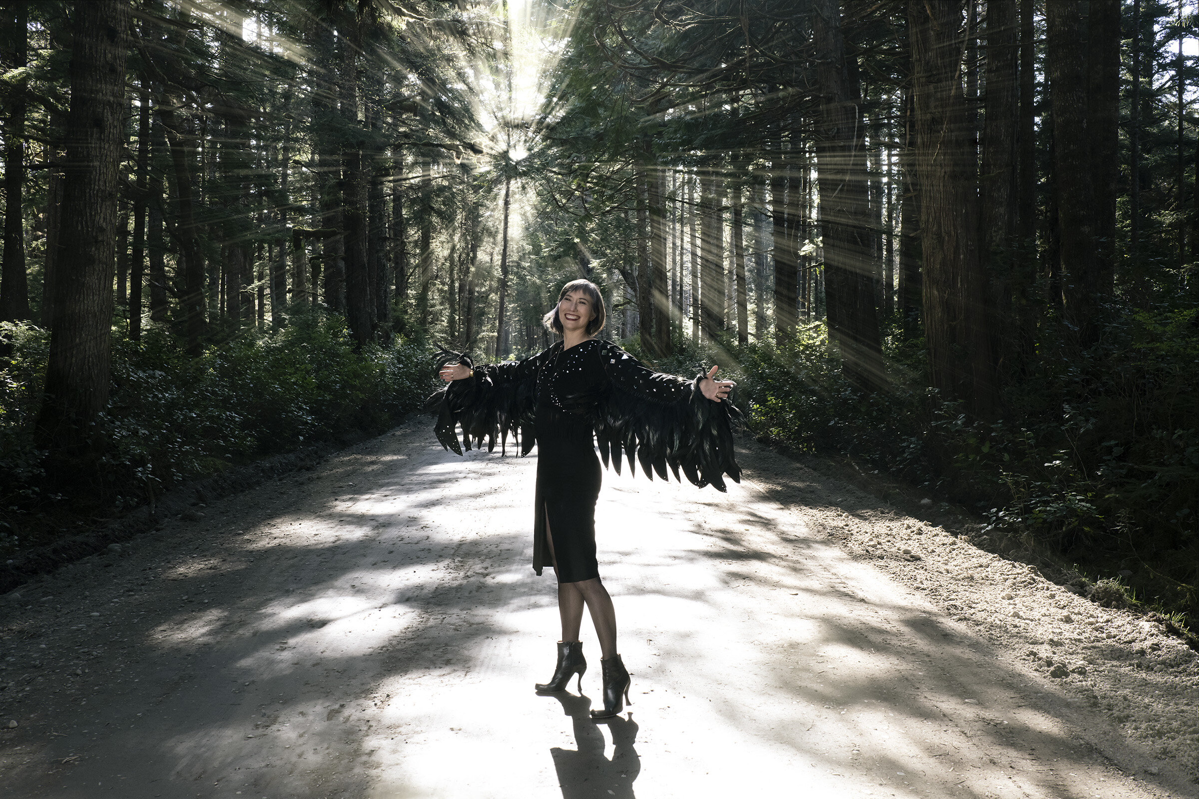 Terri-Lynn on Tow Hill Road in Haida Gwaii