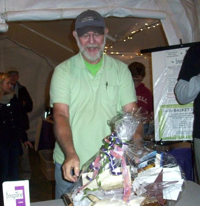 Kerm having fun at the basket raffle