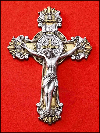 St Benedict Ornate Wall Crucifix-D.JPG
