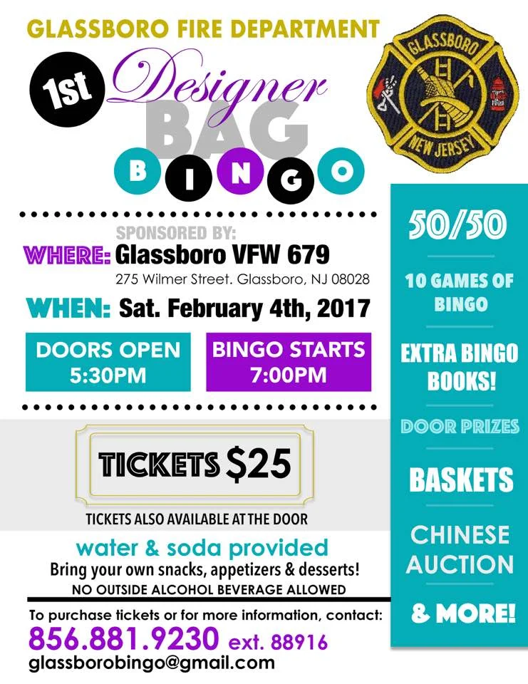 Glassboro Fire Department Designer Bag Bingo