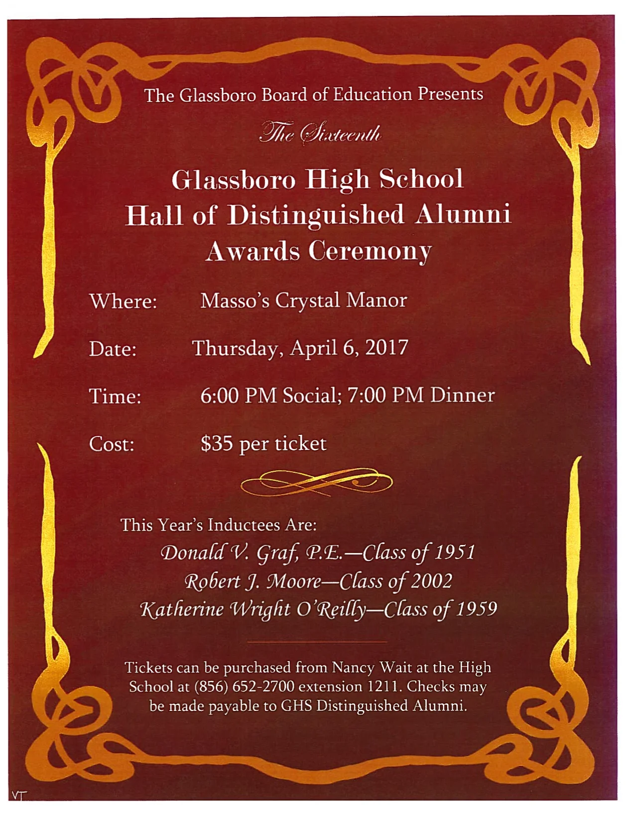Glassboro High School Hall of Distinguished Alumni Awards