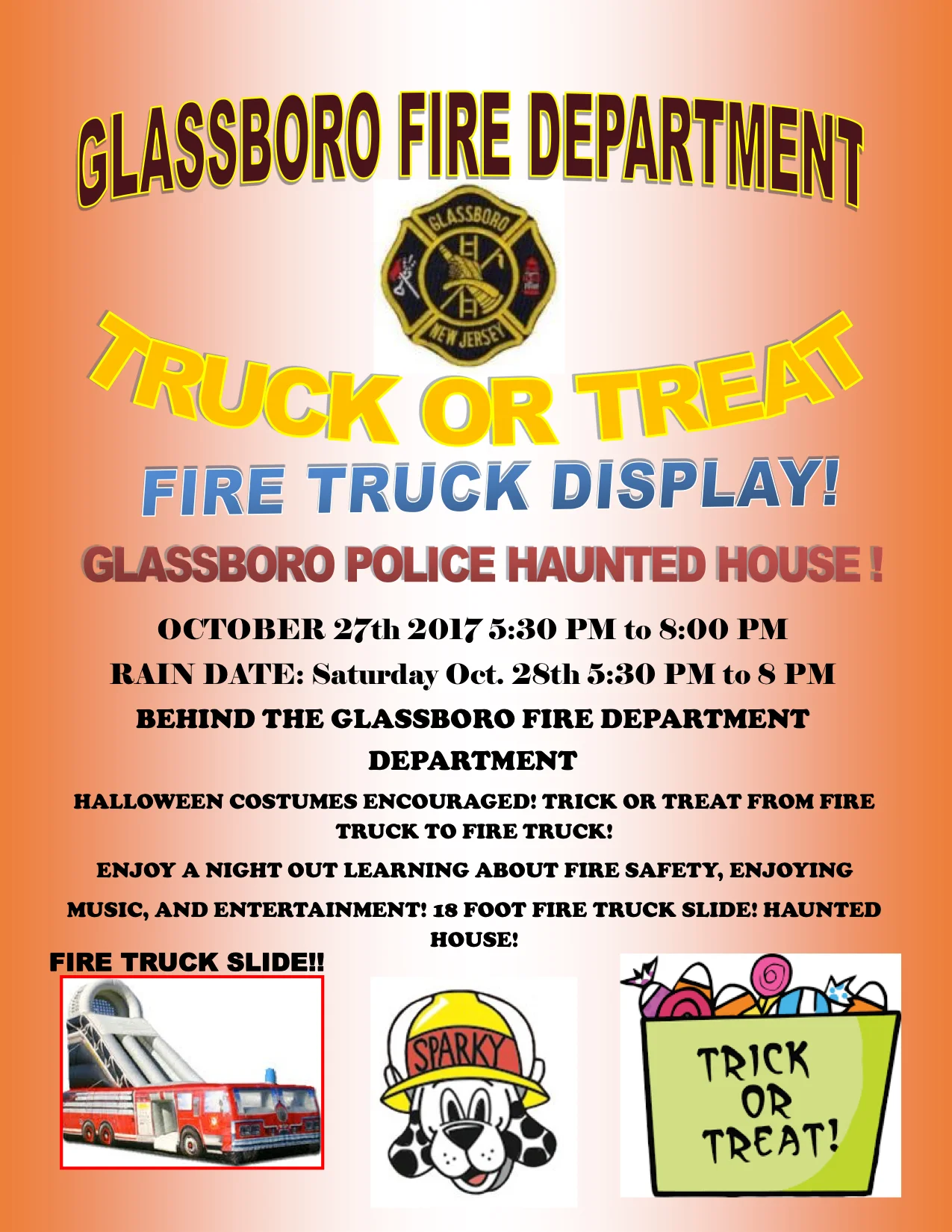 Glassboro FD and PD Truck-or-Treat and Haunted House
