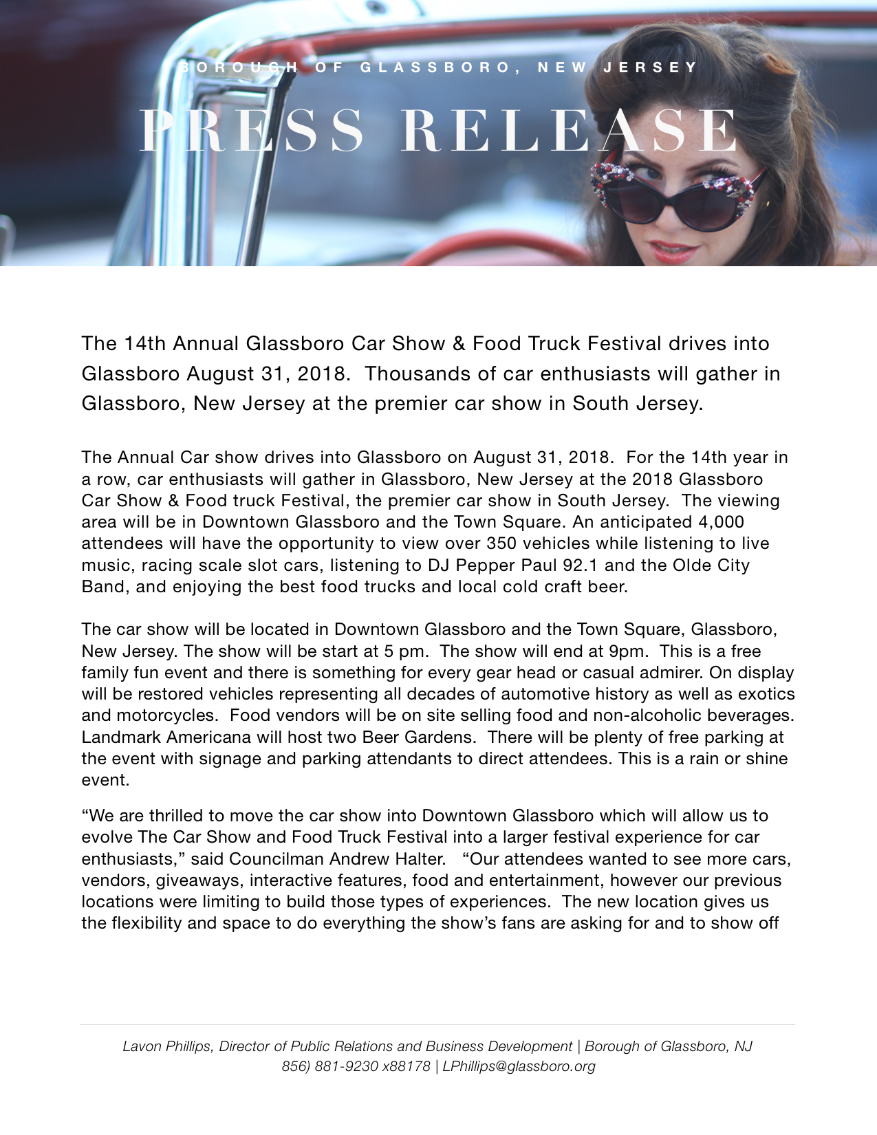 The 14th Annual Glassboro Car Show & Food Truck Festival drives into