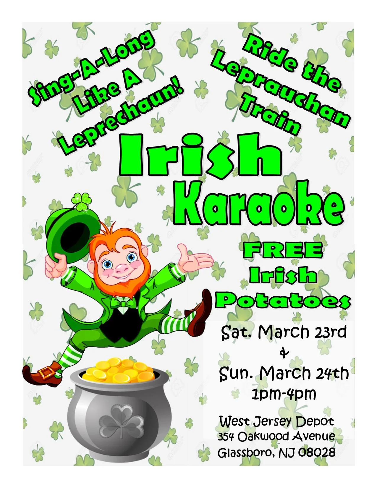 March Open House at the West Jersey Depot-Irish Karaoke!