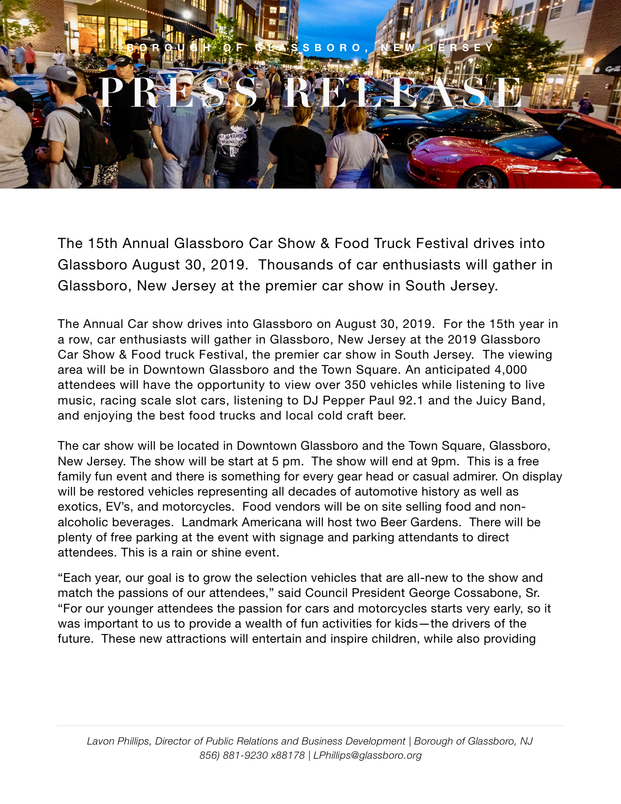 Glassboro NJ Press Release 2019 CAR SHOW AND FOOD TRUCK FESTIVAL .jpeg