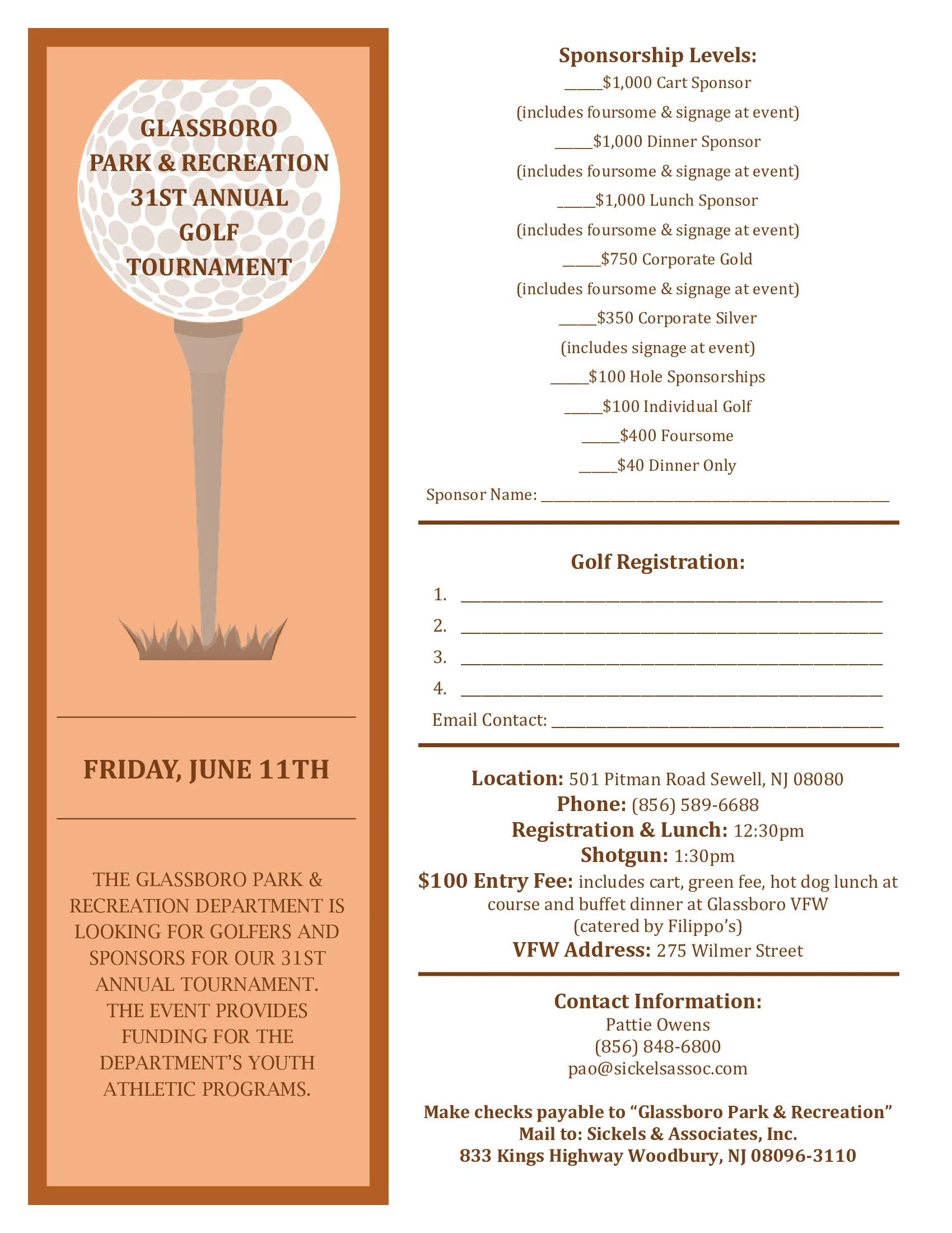 32nd Anniversary Park &amp; Rec Golf Tournament 
