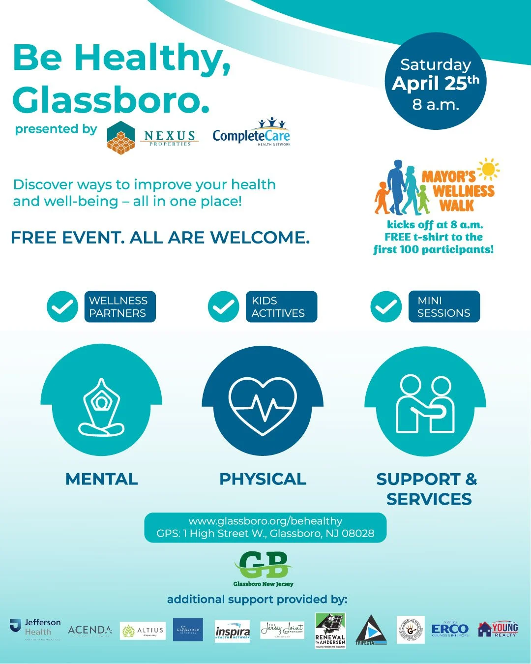 Glassboro Launches “Be Healthy, Glassboro” to Expand Free Access to Community Health &amp; Wellness Resources