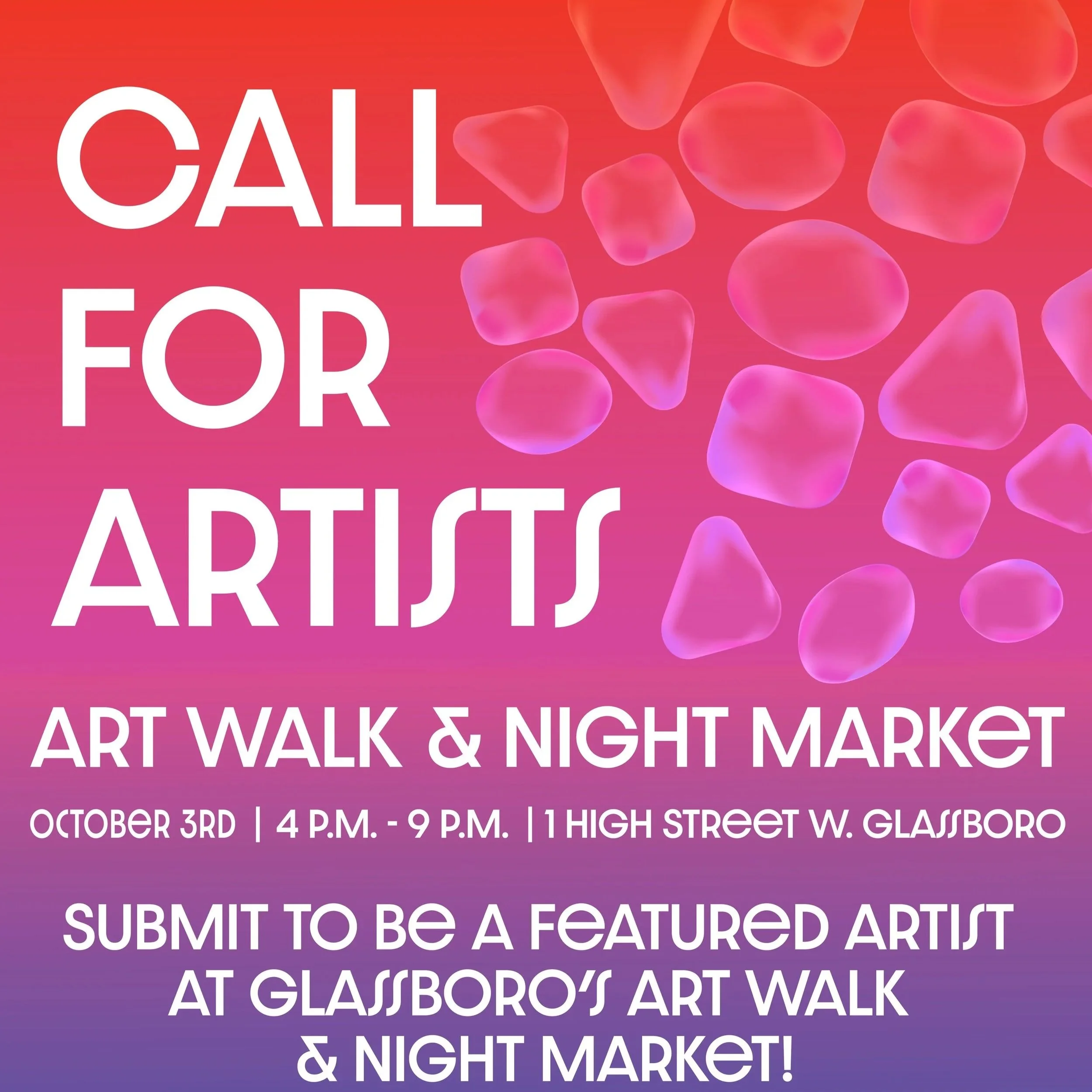 Call for Artists to be Featured During Glassboro’s Art Walk &amp; Night Market