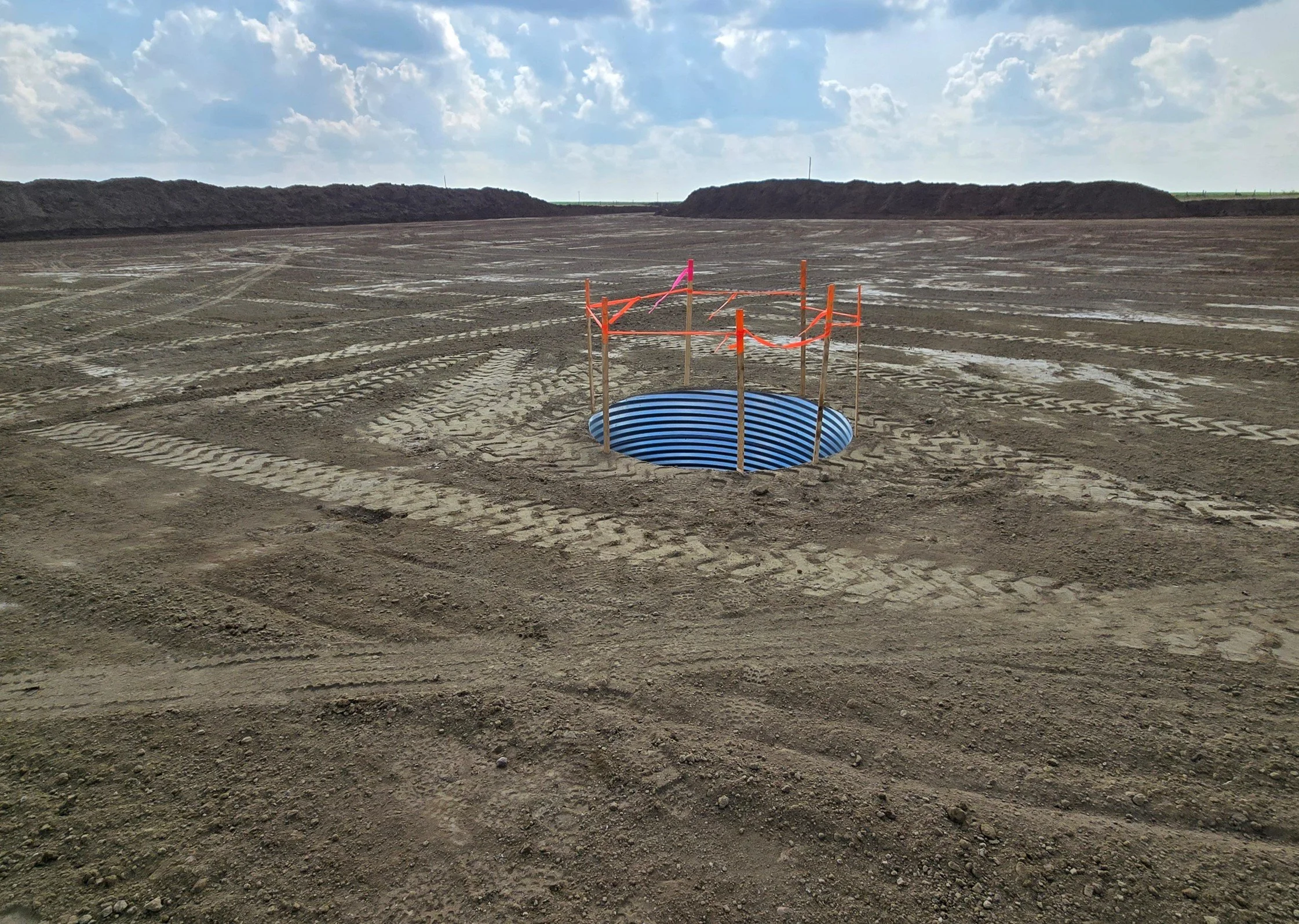 Countess Well site preparation, circa August 2025: View west over well center