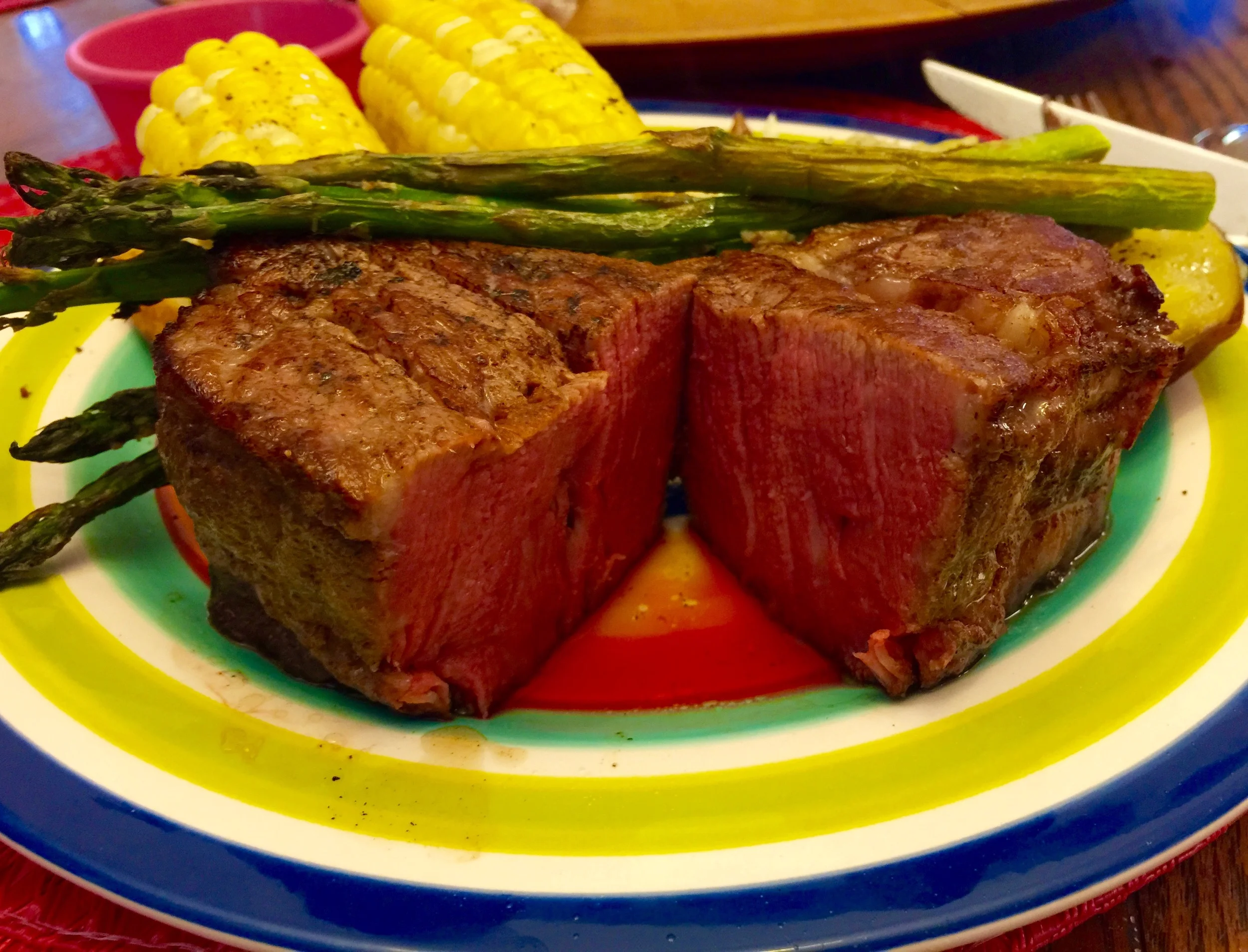 a thick steak cooked by my husband