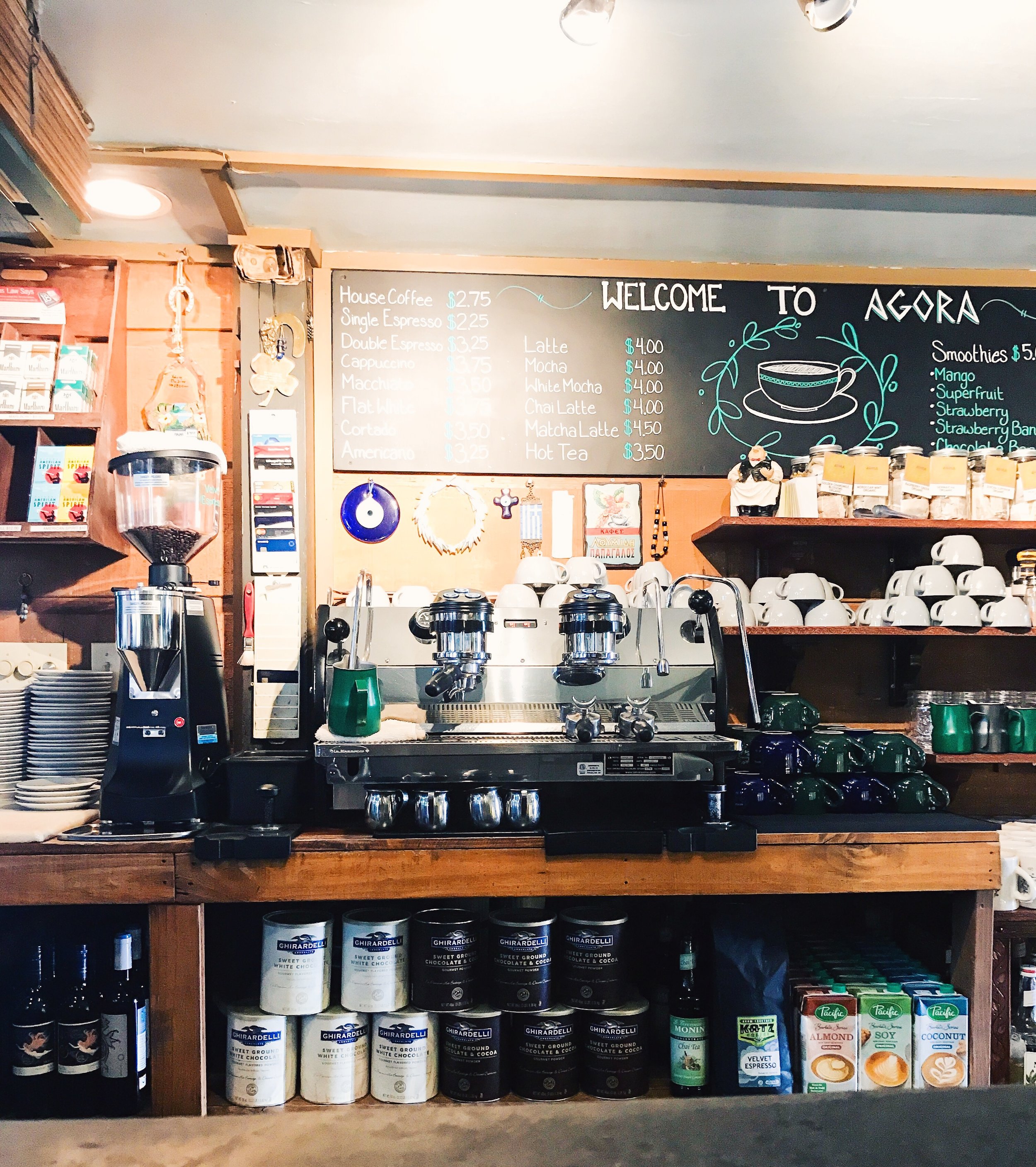 Drinking way too much coffee, as always, at my favorite spot.