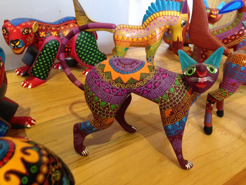 An intricately decorated alijibre , a fantstical Oaxacan folk-art animal. 