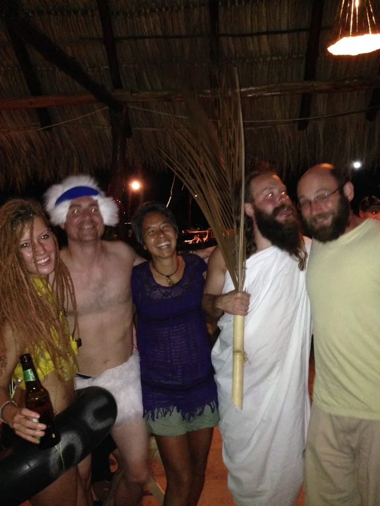 We were invited into the no clothes party for a picture, but it was awkward to be the only one dressed.