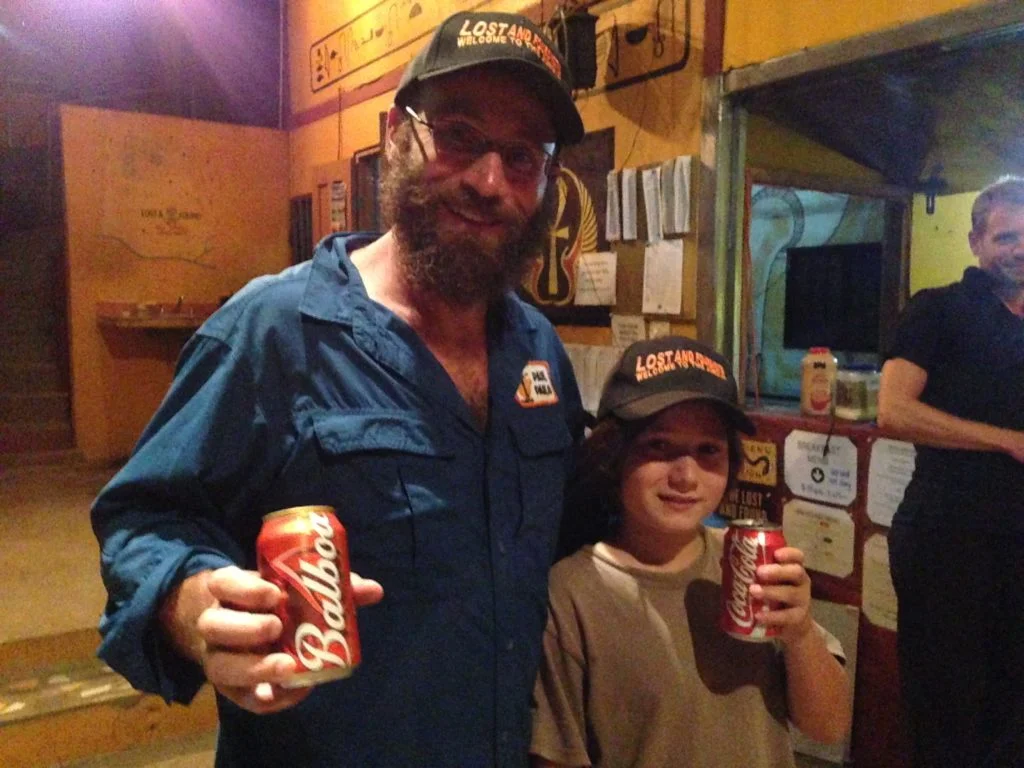 For five hours of hiking, sore legs, and stinky armpits we get a beer and a soda? Awesome!