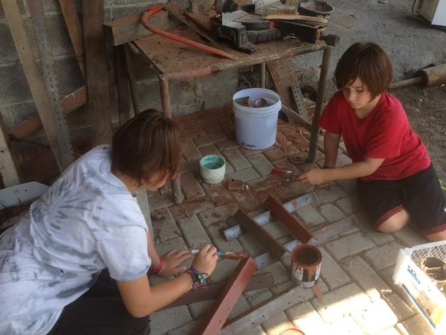 Even Coconut and J contributed some labor to the task.