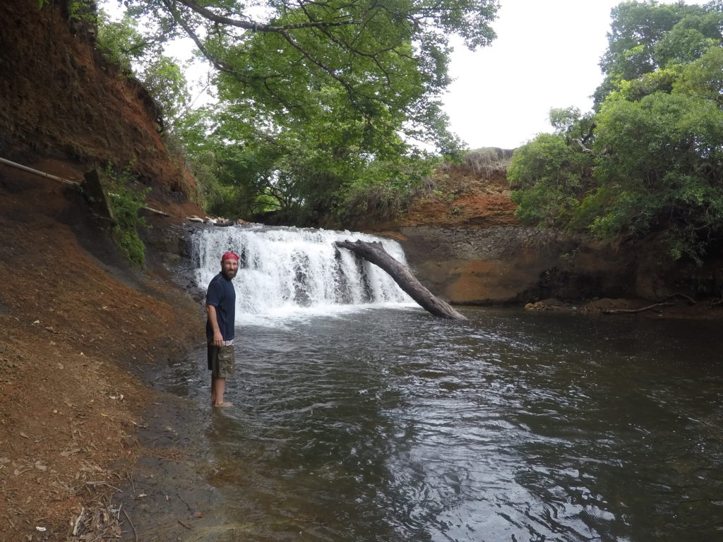 Me and the waterfall which gives the Waterfall Hostal it's name. J added it to his list of things jumped from.