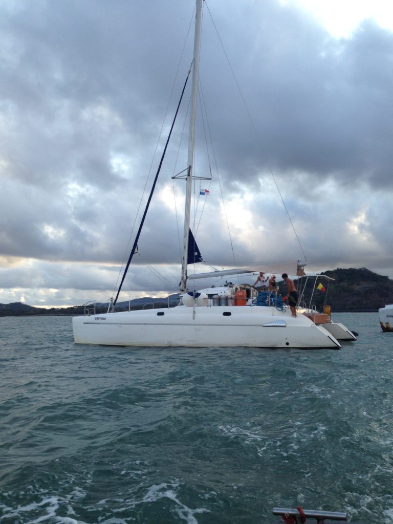 Nautili - the 38-foot catamaran that we transited across the Panama Canal