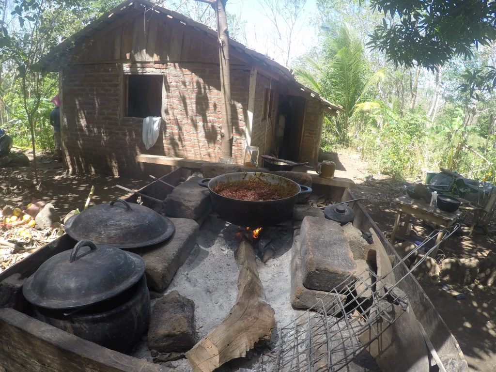 On Ometepe Island, Nicaragua, we had a chance to stay with a local family and experience cooking outdoors on wood fire and living in a square, brick house with dirt floors.