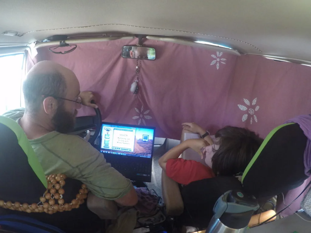 Our 'classroom'. Homeschooling didn't always go as we planned.