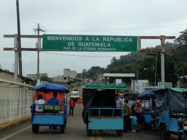 Crossing the border from Mexico to Guatemala was our second land border and made the disorganization of Nuevo Laredo, Mexico look smooth and modern.