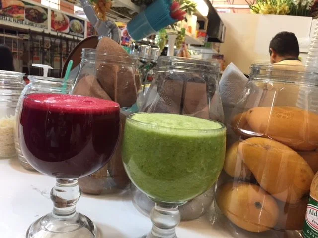 Our big, beautiful goblets of juice.