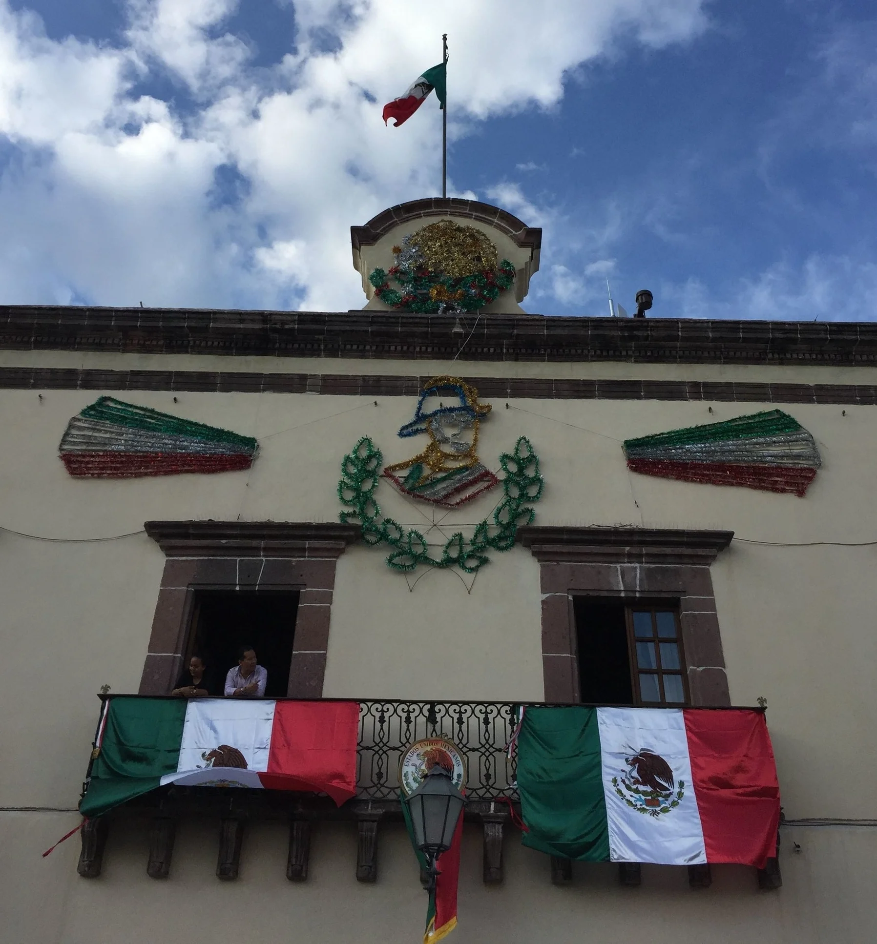Town Hall in San Miguel de Allende got dressed up in anticipation of Mexican Independence Day on September 16.
