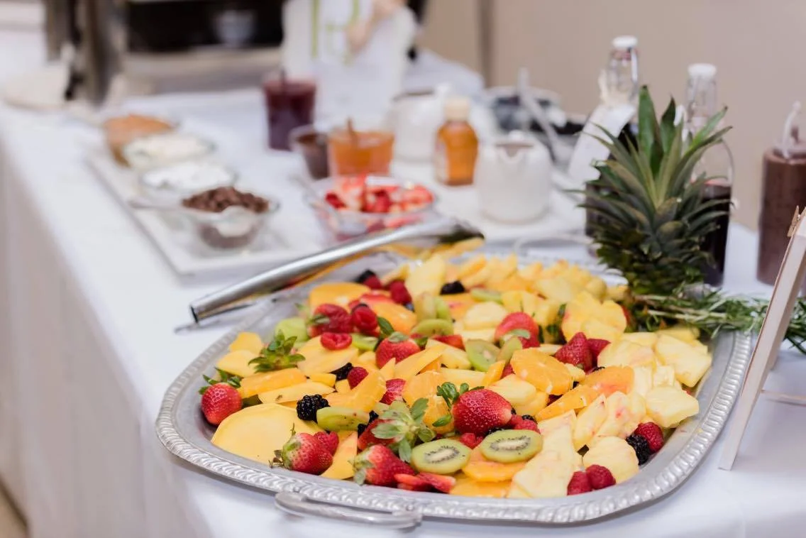 Fruit Tray & Waffles Toppings Bar