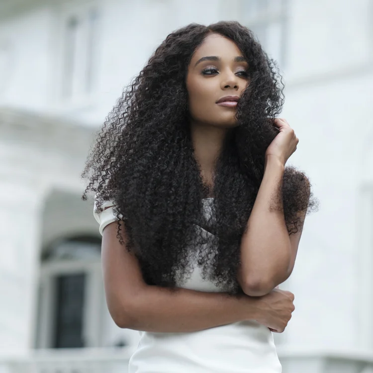 Layla Curl Wig 4a/4b Kinky Curly natural ture at its best! Enjoy all things glamorous in this custom natural texture. This curl pattern is very similar to Brazilian Curly Hair with a twist! Twist out heaven. It's Simply bold and beautiful. Perfect hair texture for wet and go styles. Shop Now!