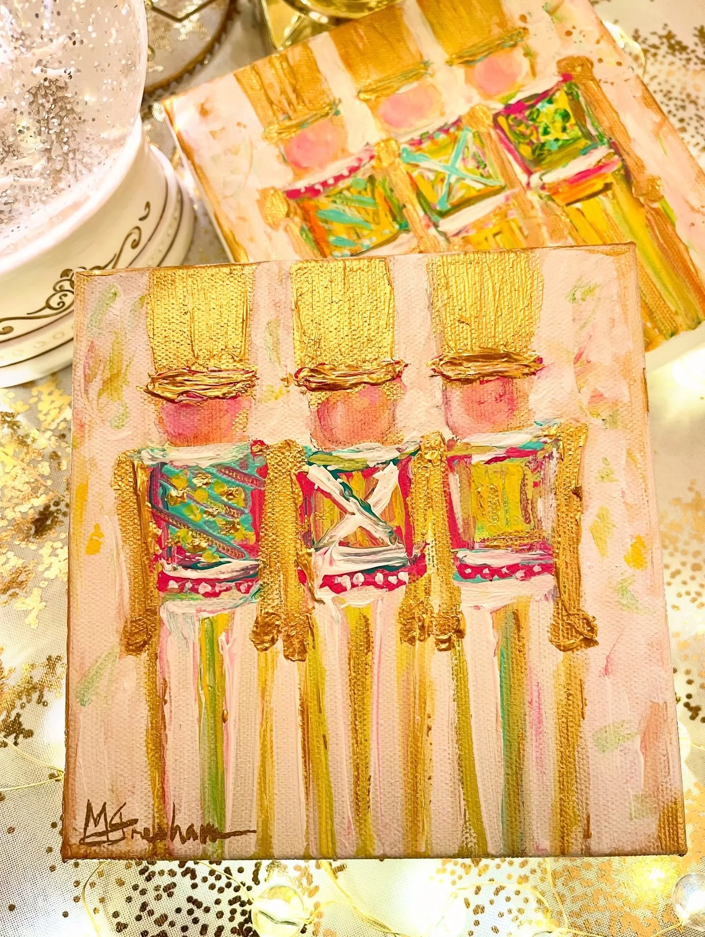 ✨We Three Nutcrackers✨Now available in my Christmas Shop with free shipping! #shopsmall #giftideas 
.
.
.
.
.
#melissagreshamfineart #yeahthatgreenville #gvlarts #christmas #pursuewhatislovely #holidaydecor #homedecor #artistsoninstagram #instaartwor