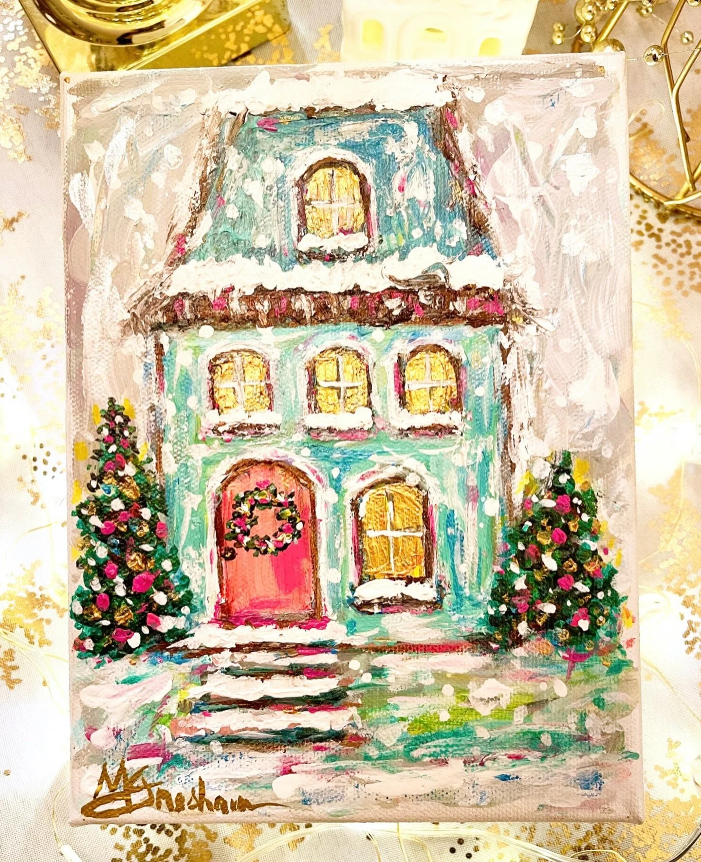✨Home for Christmas✨Now available in my Christmas Shop with free shipping! #shopsmall #giftideas 
.
.
.
.
.
#melissagreshamfineart #yeahthatgreenville #gvlarts #christmas #pursuewhatislovely #holidaydecor #homedecor #artistsoninstagram #instaartwork 